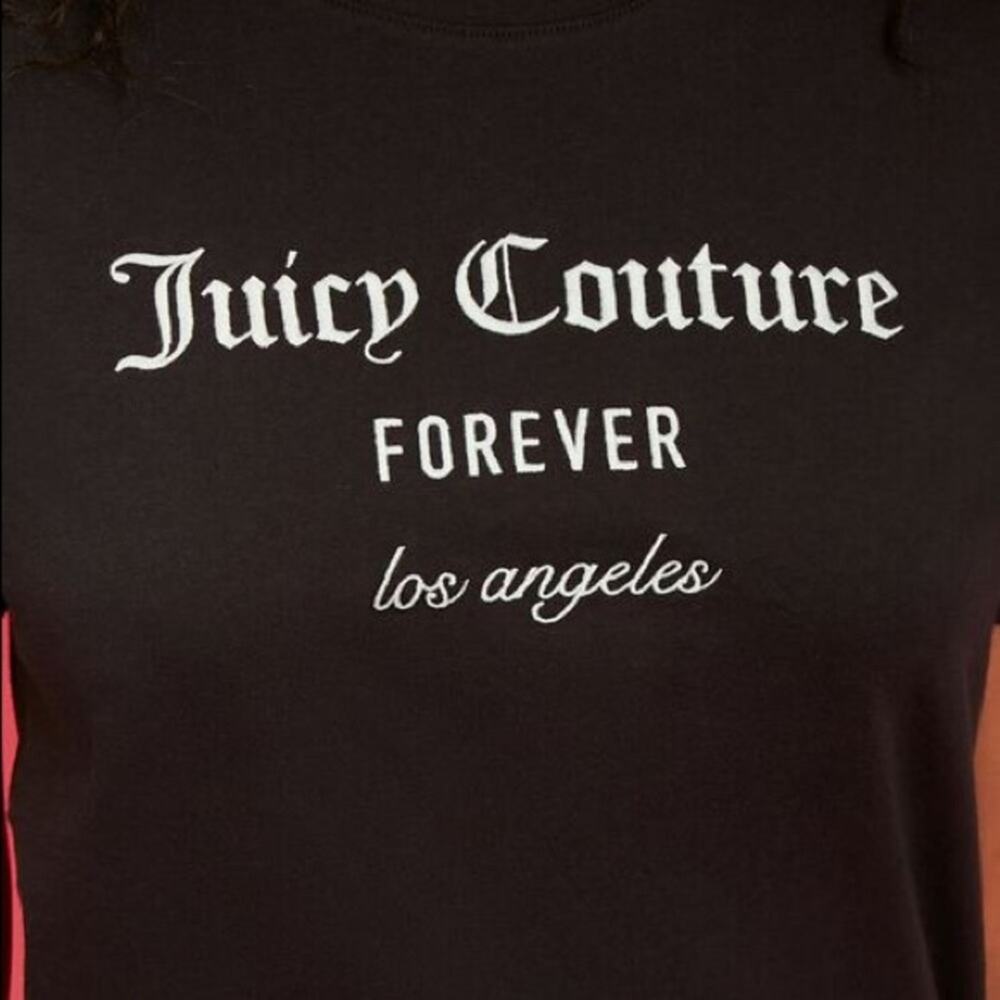 F21 x Juicy Couture Black Crewneck Embroidered T-Shirt Medium - Picture 6 of 8